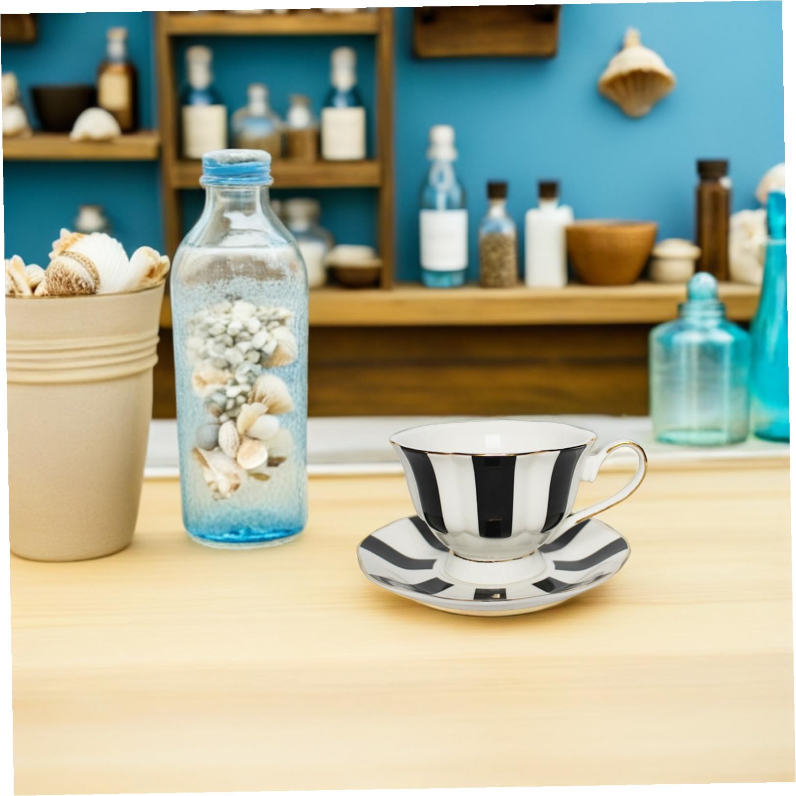 Kaffeetassen Satz aus Keramik mit Polka Dot Design 5.51X5.51X2.95 Zoll für Kaffee Haferflocken und Tee im Büro und Haushalt