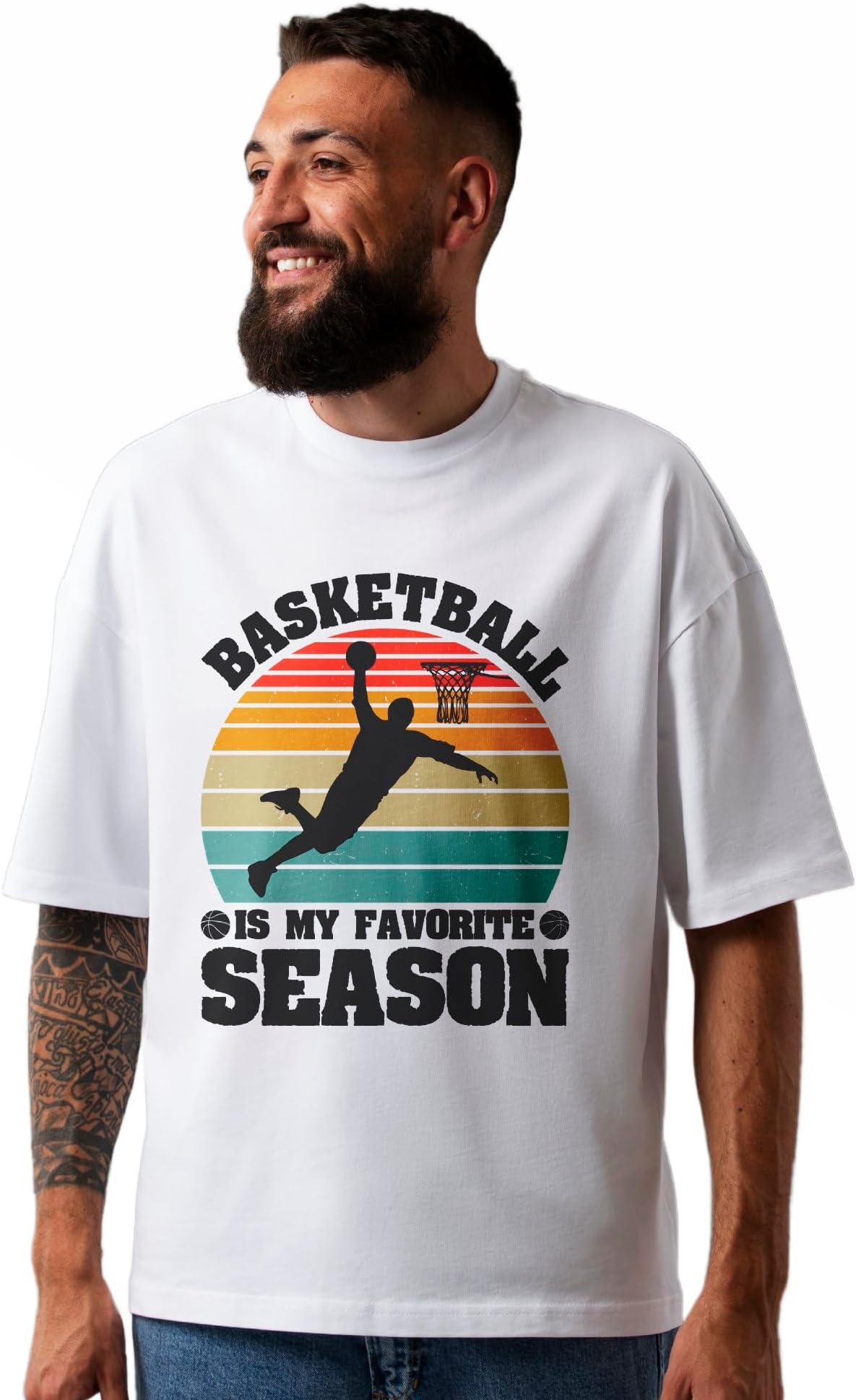 Seek Buy LoveUnisex Oversized Vintage Basketball Season T-Shirt, Retro Sports Graphic Tee, Casual Athletic Shirt, Gift for Basketball Lovers