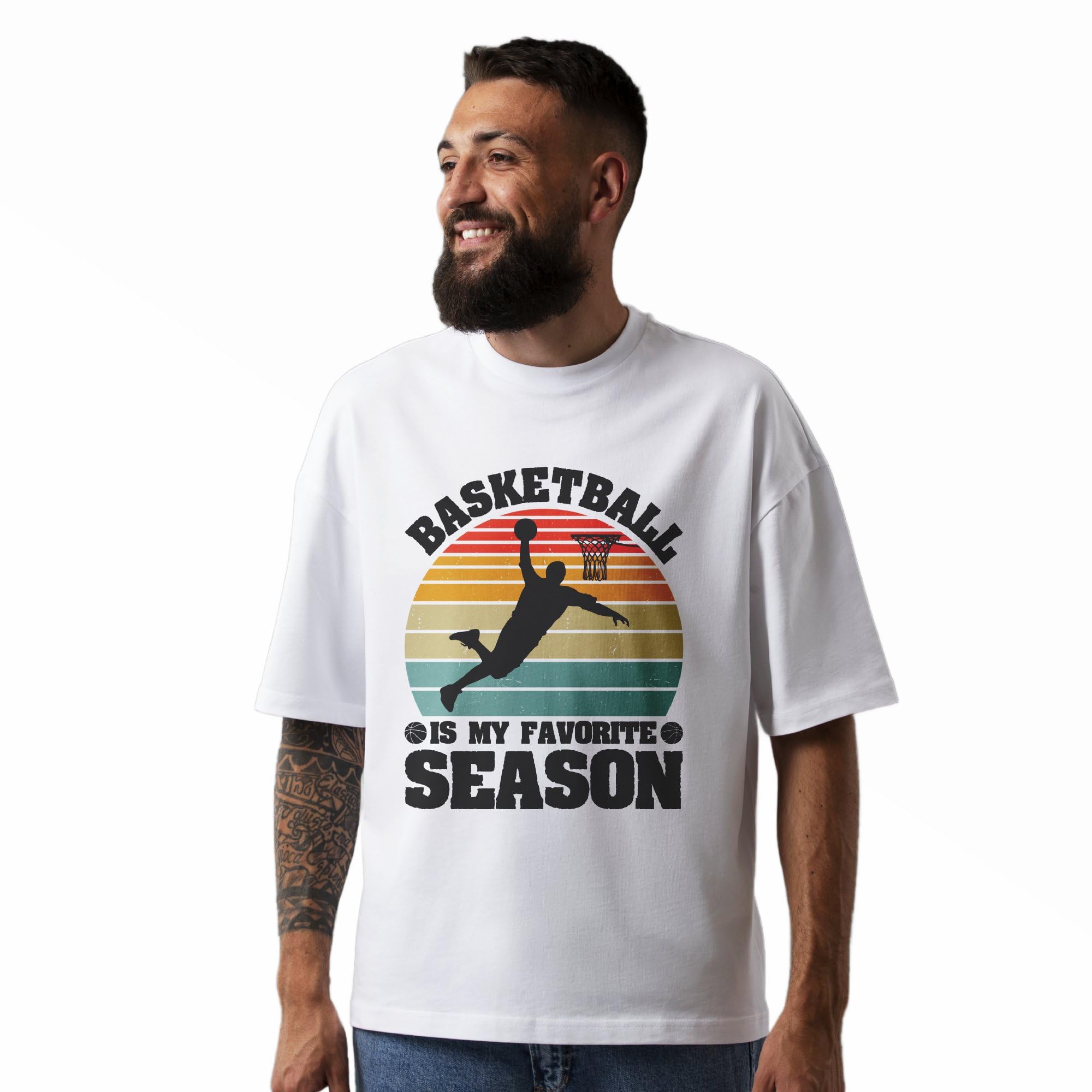 Seek Buy LoveUnisex Oversized Vintage Basketball Season T-Shirt, Retro Sports Graphic Tee, Casual Athletic Shirt, Gift for Basketball Lovers