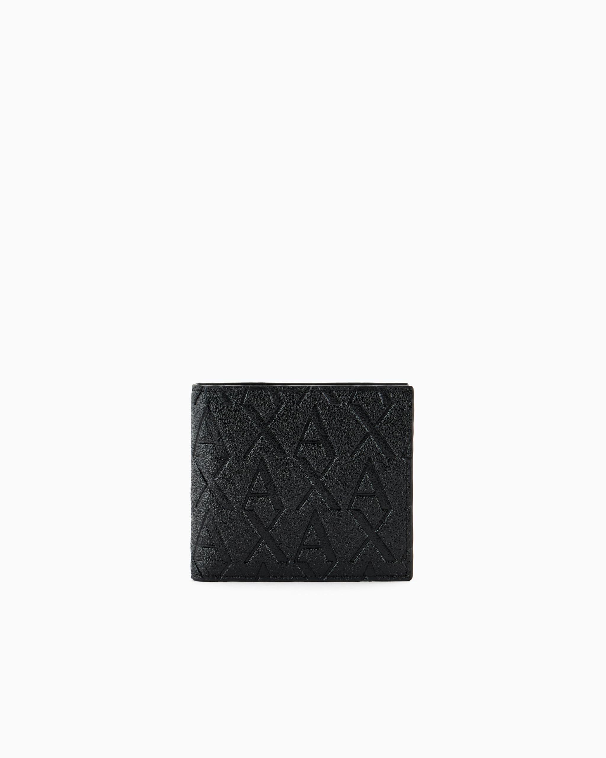 Armani Exchange Men's Black Printed Wallet With Inside Compartts