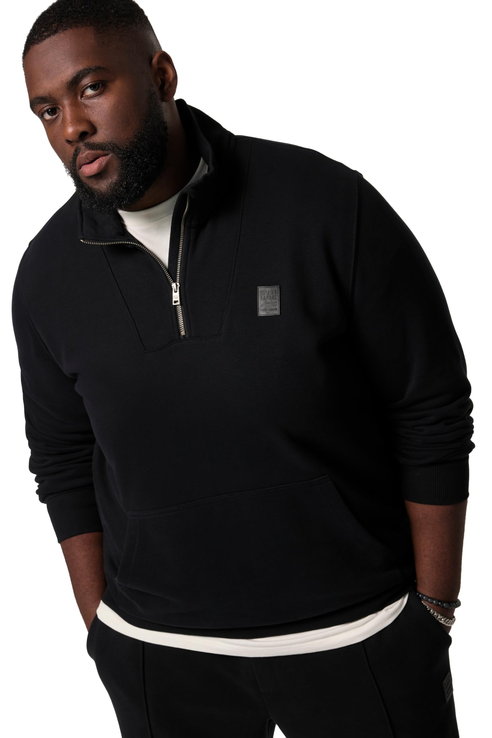 STHUGE Troyer, Sweat, Zippkragen, Badge 831953