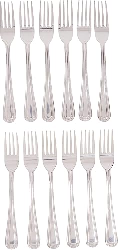 Miniatura 2 de Winco Juego de tenedores de cena de 12 piezas, acero inoxidable 18-0, plata