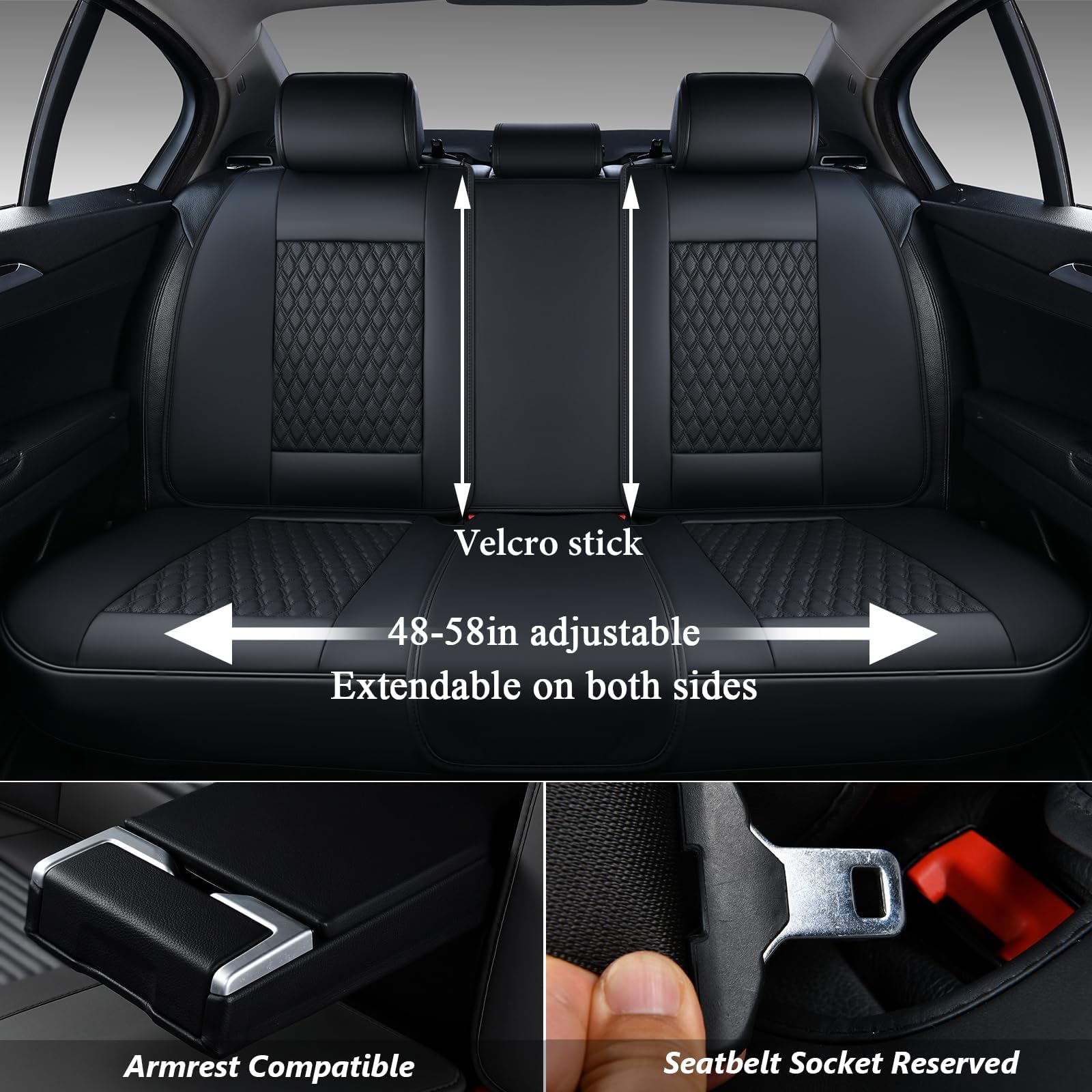 Coverado Coprisedili Auto Universale Protezione Sedile Auto Copertura, PU Pelle Impermeabili Copertura del Sedile Fit per limousine SUV Pick-up Truck B8839 Seat