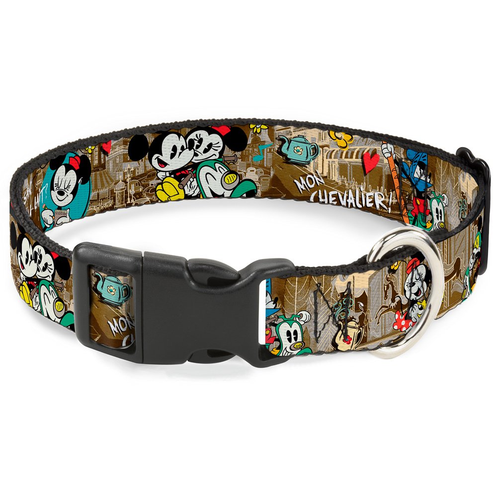 Collier Buckle Down Mickey et Minnie Croissant de Triomphe en plastique pour grand chien