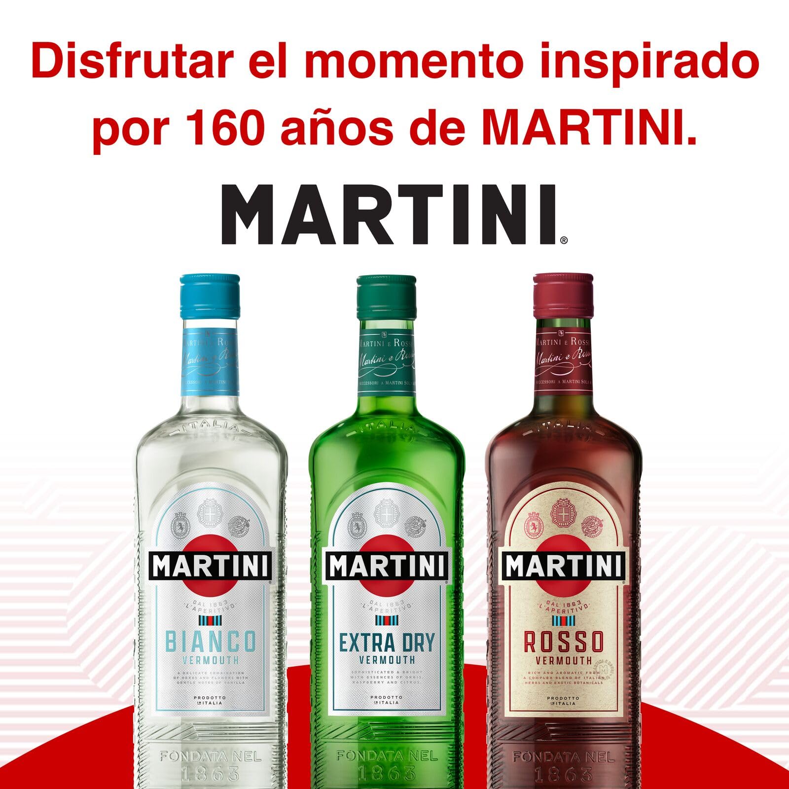 MARTINI Fiero Vermouth Aperitivo, 15% ABV, 75cl / 750ml, Aperitivo Dulce con Infusión de Cáscaras de Naranja Cortadas a Mano