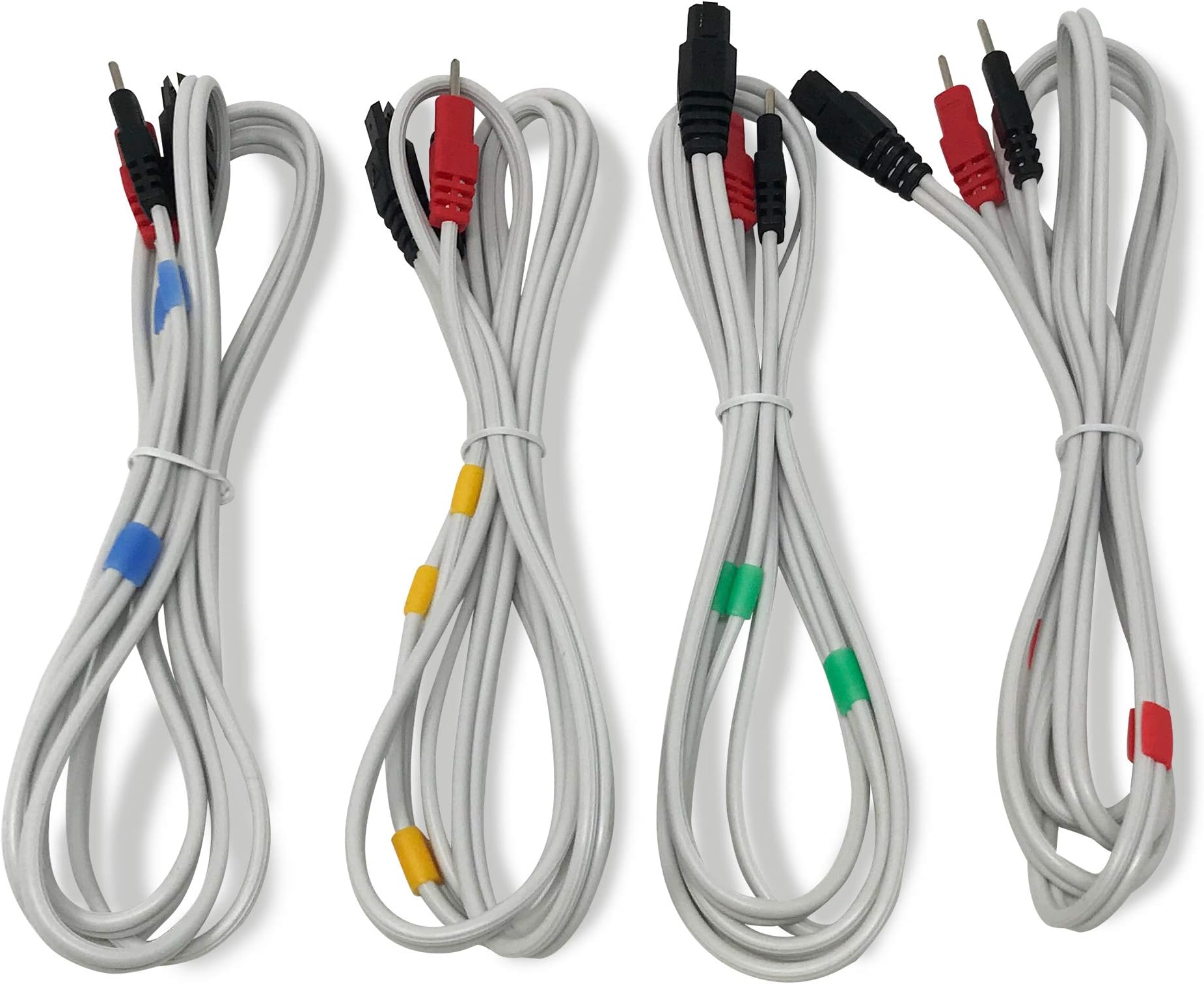 Discount TENS Compex Compatible Replacement Lead Wires, 4 Pack, 2mm pin connectors