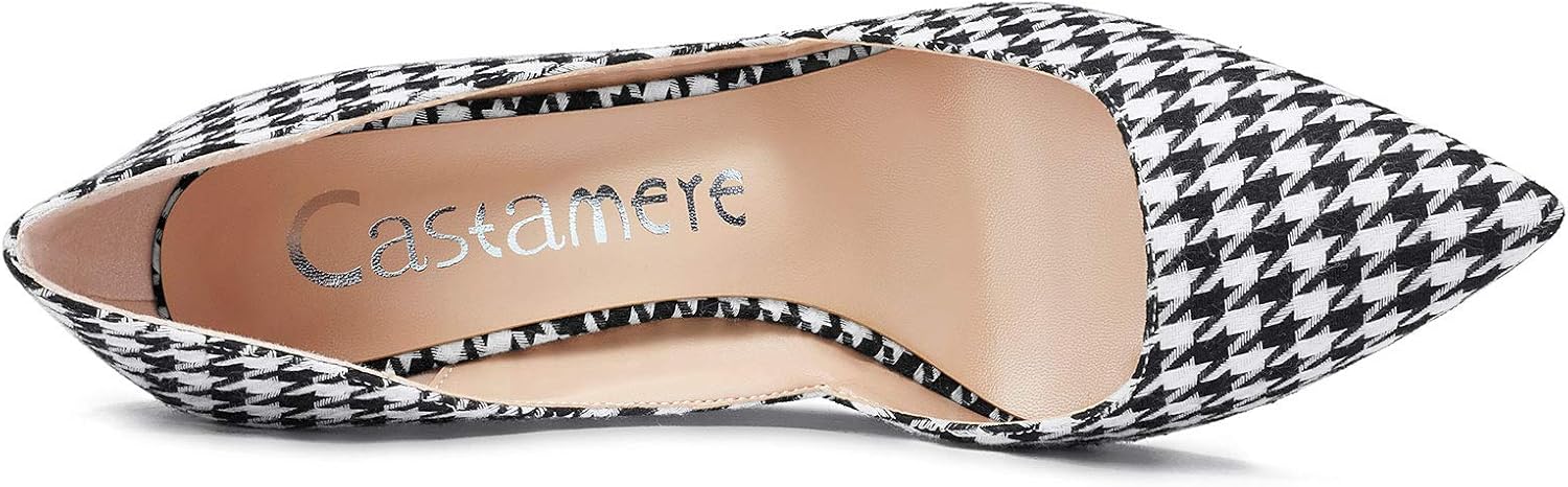 Castamere Womens D'Orsay Slip On High Heels Pumps Elegant Pointy Toe Stilettos 10CM Heel Shoes