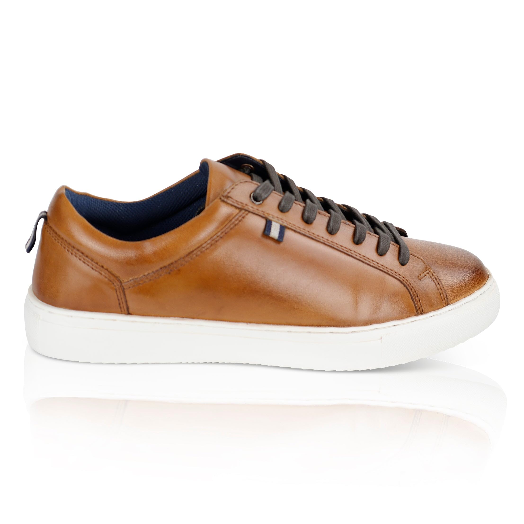 Silver Street London Tan Leather Casual Lace Up Trainers - Mens Size 11