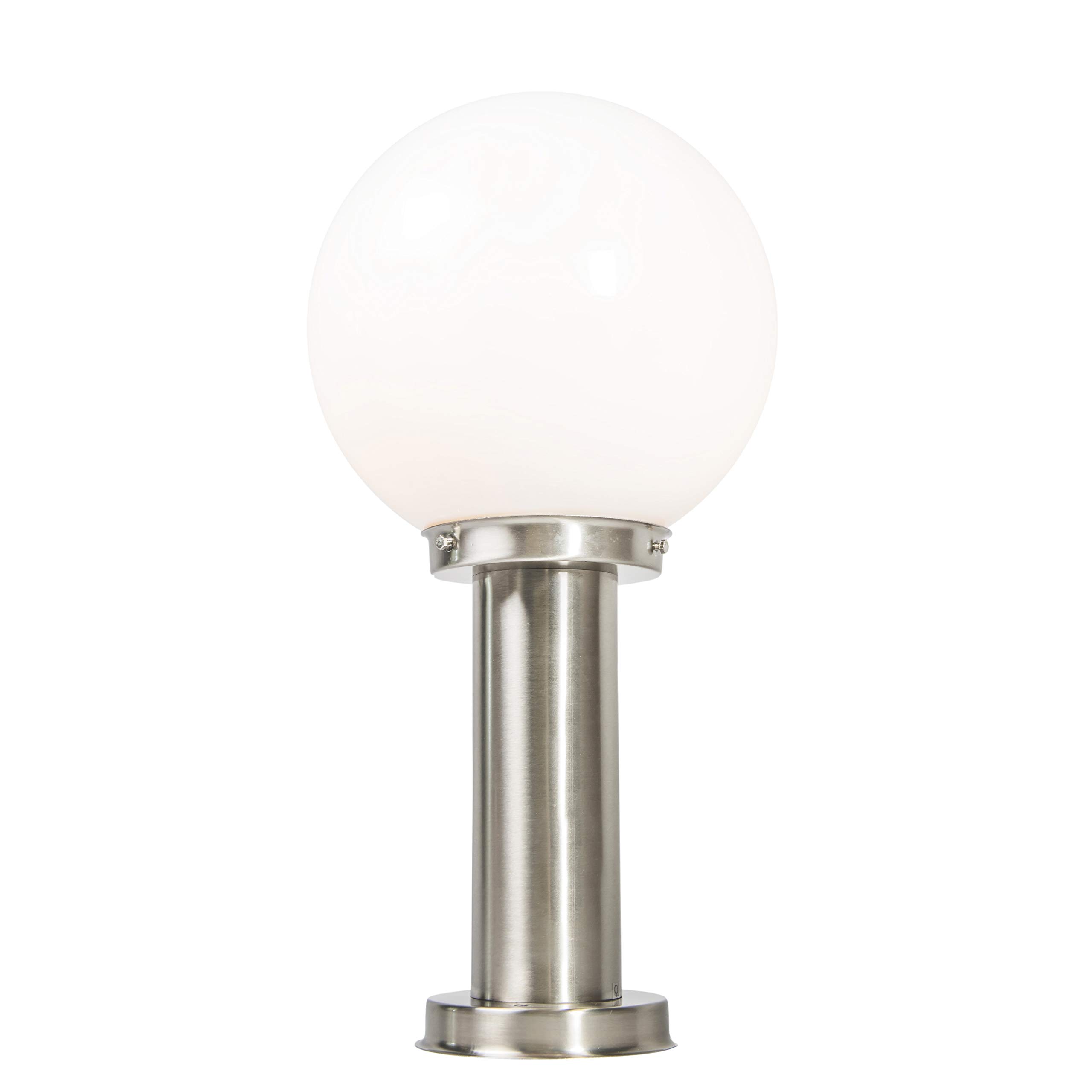 Qazqa Moderno Farola exterior moderna acero inoxidable 50 cm - SFERA/Alargada Adecuado para LED Max. 1 x 40 Watt