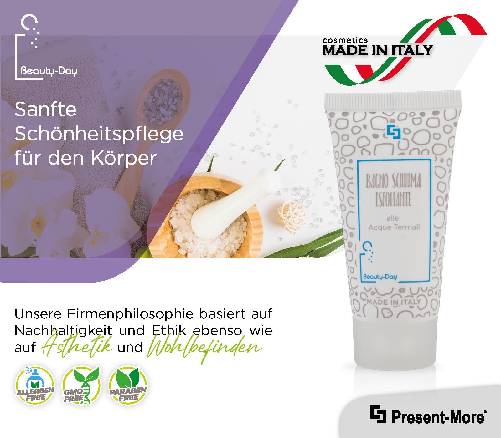 PRESENT-MORE - Hotel Duschgel 30ml Beauty-Day Italy - 250 Stück