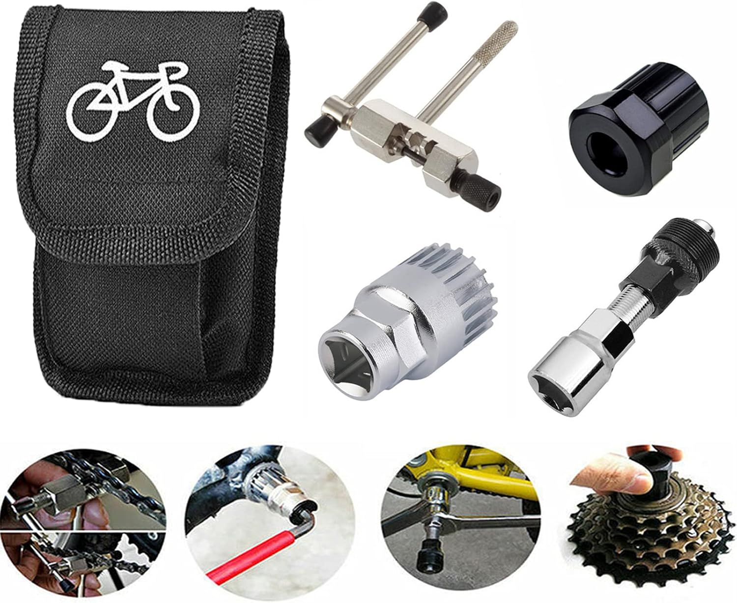 THYWD Bike Crank Tool 5 in 1 Set with Crank Puller Removal