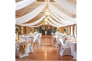 White Ceiling Drapes for Effortless Wedding Ambiance