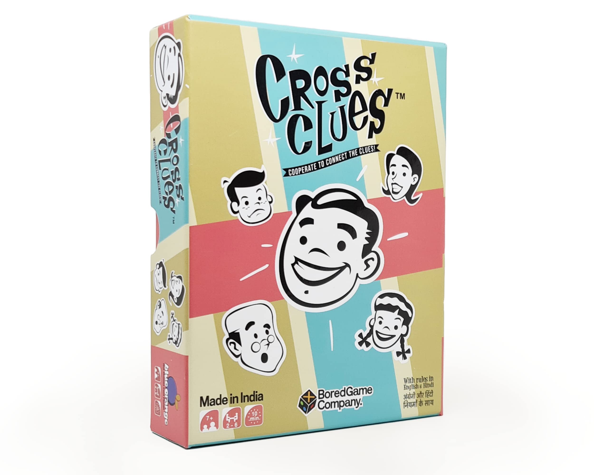 Blue Orange Cross Clues|A Co-Operative Party Word Game For 2-6 Players, Kids