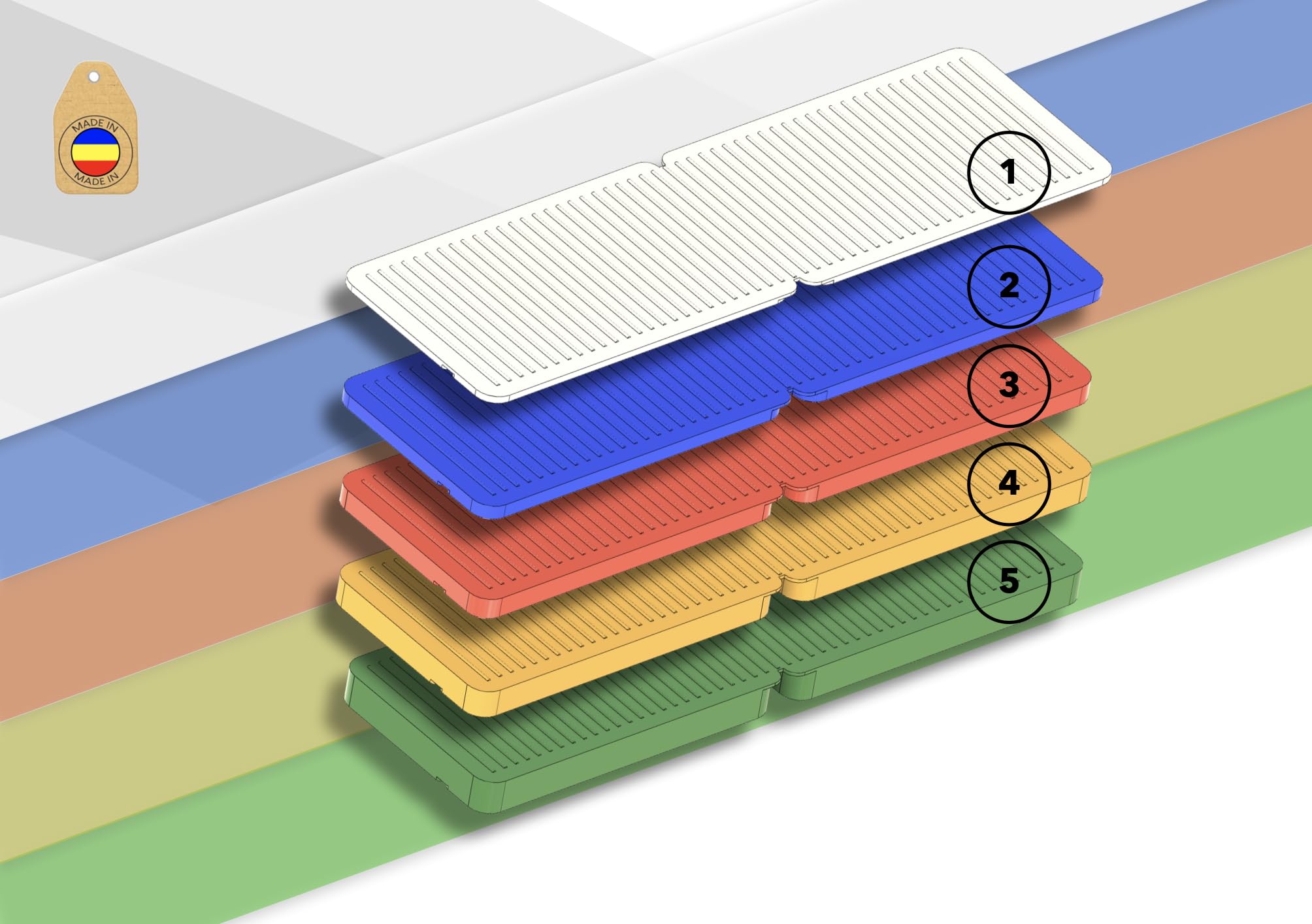 50 Spessori Plastica Divisibili 30x100 mm Distanziatori Piastrelle PVC Finestre 1-5 mm