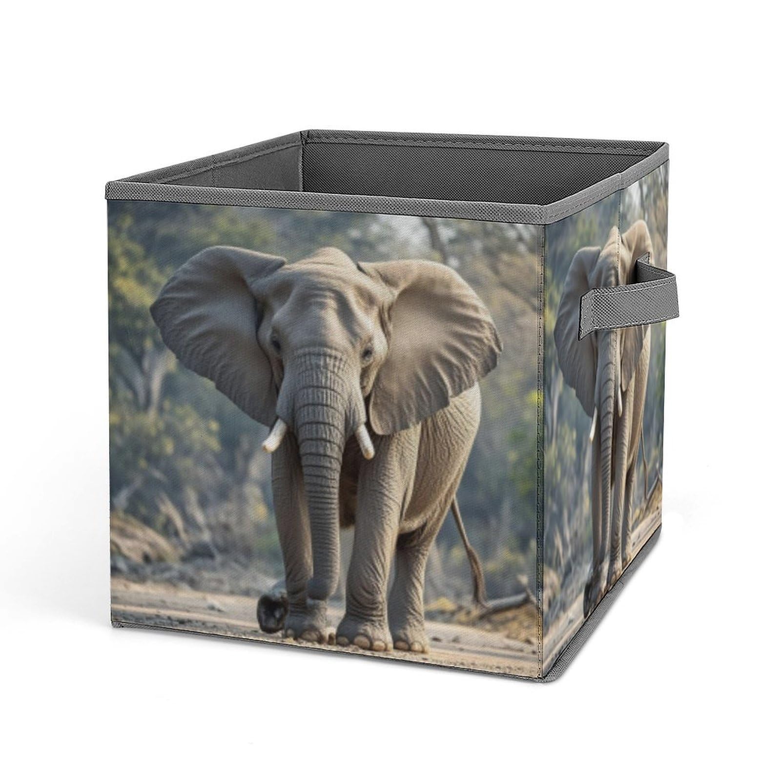 VstaDank Elephant Storage Bin Collapsible Storage Cubes Organizer Oxford Cloth Storage Box with Dual Handles Large Stackable Closet Storage Bins for Sheets Hat Sweater