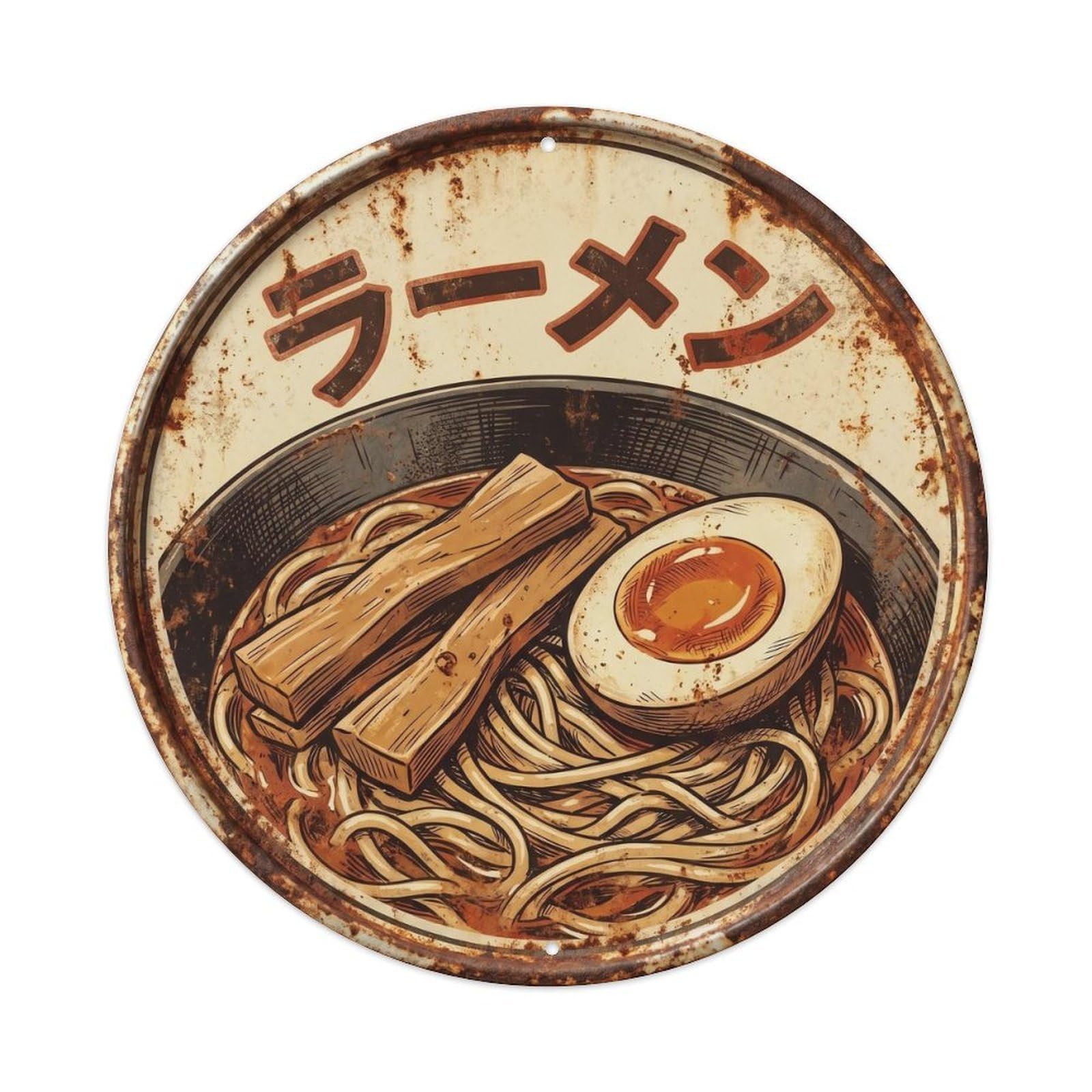 Cxhjca 8X8inch(20X20cm) Ramen Japanese Noodle Bar Vintage Restaurant Noodles Metal Tin Sign