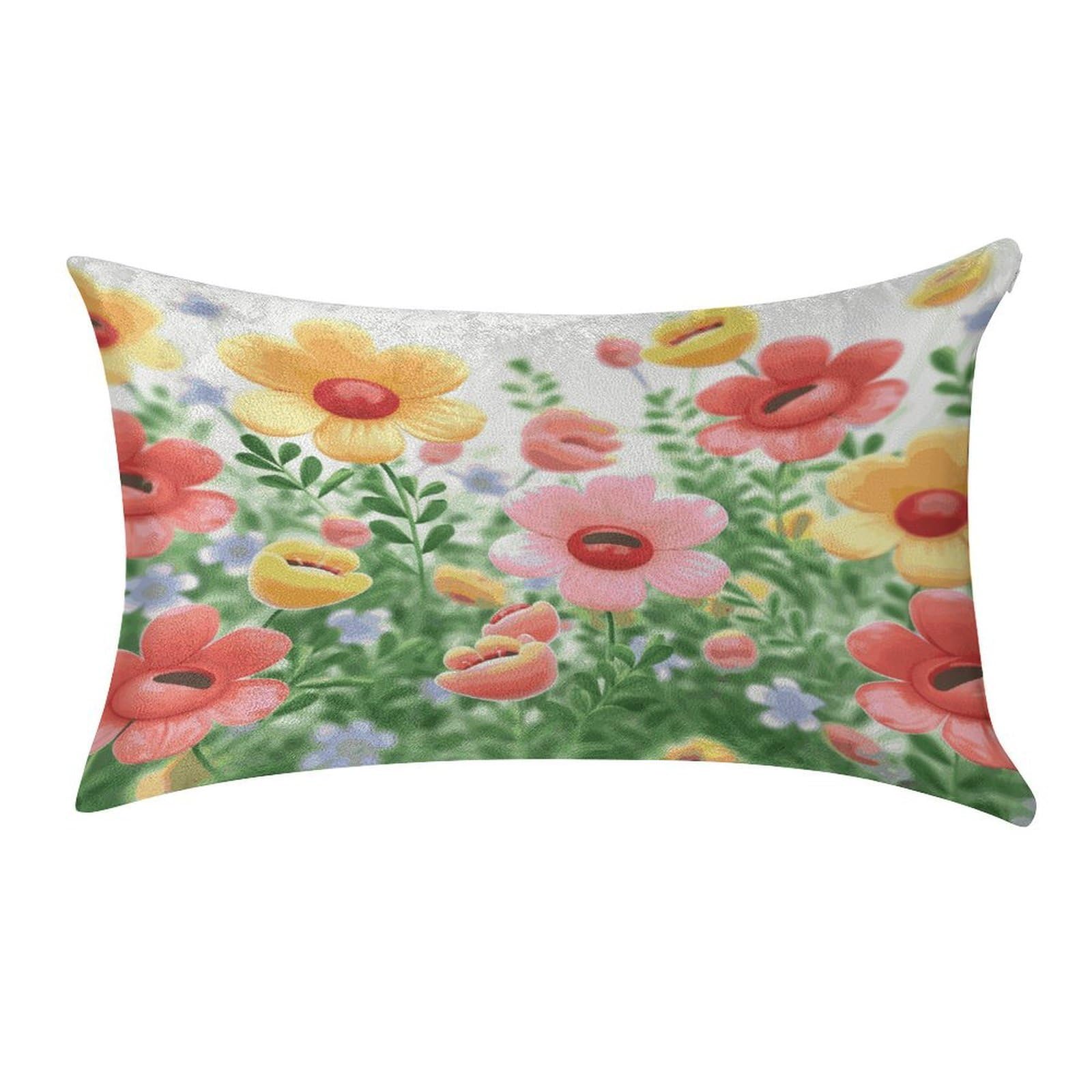 Btcowzrv Style Happy Flower Pillow Cover Pillow Case Pillowcase