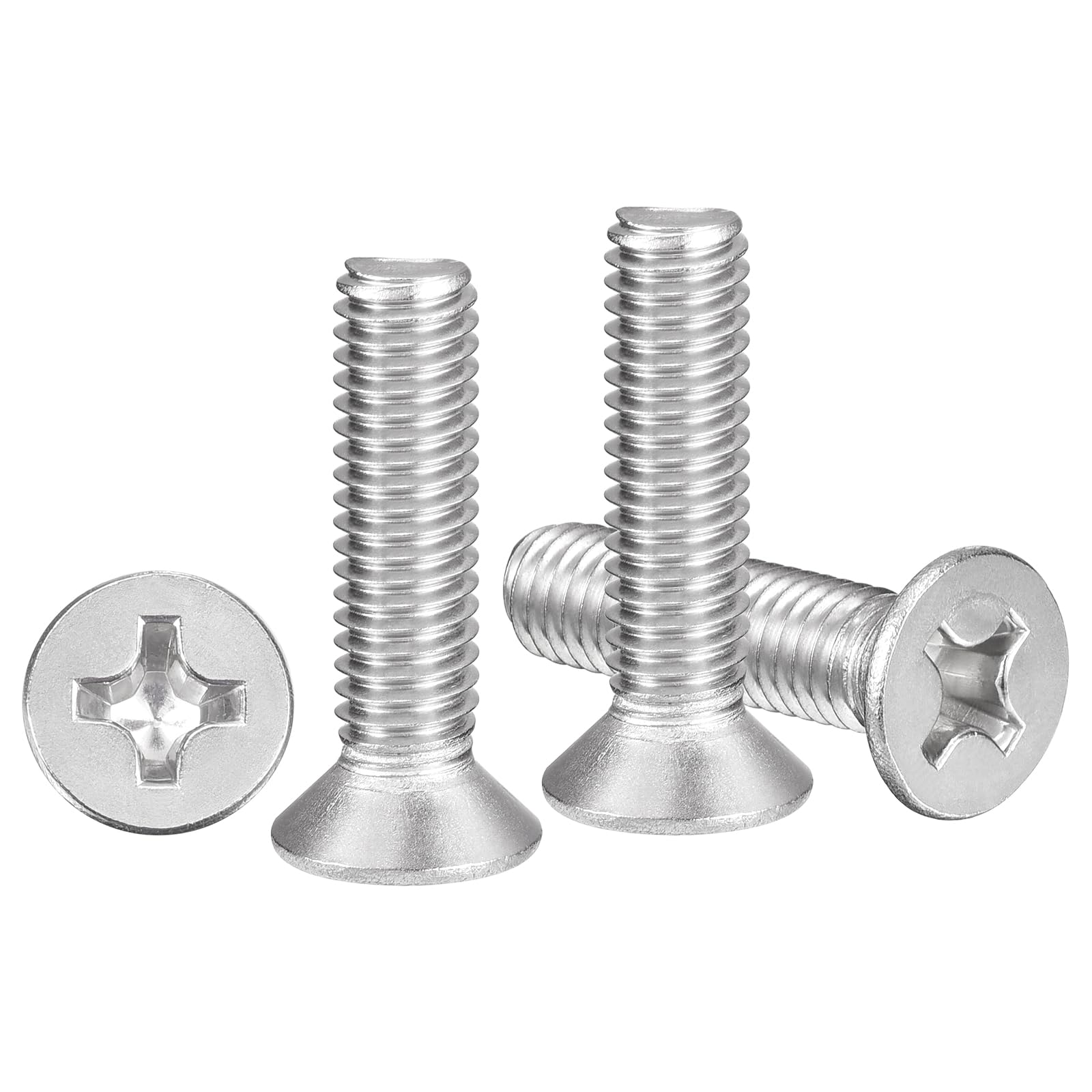 METALLIXITY Phillips Flat Head Machine Screws Bolts (M3-0.5x16) 200Pcs, Stainless Steel 304 Countersunk Cross Screws - for Household Indoor Maintenance Installment DIY, Silver โ image 1