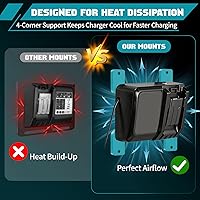 Vista 3 de Crivnhar Paquete de 2 soportes de cargador compatibles para Makita, cargadores de montaje para DC18RC DC18RD DC18RA DC18RF DC18SC DCB18SD DC18SF