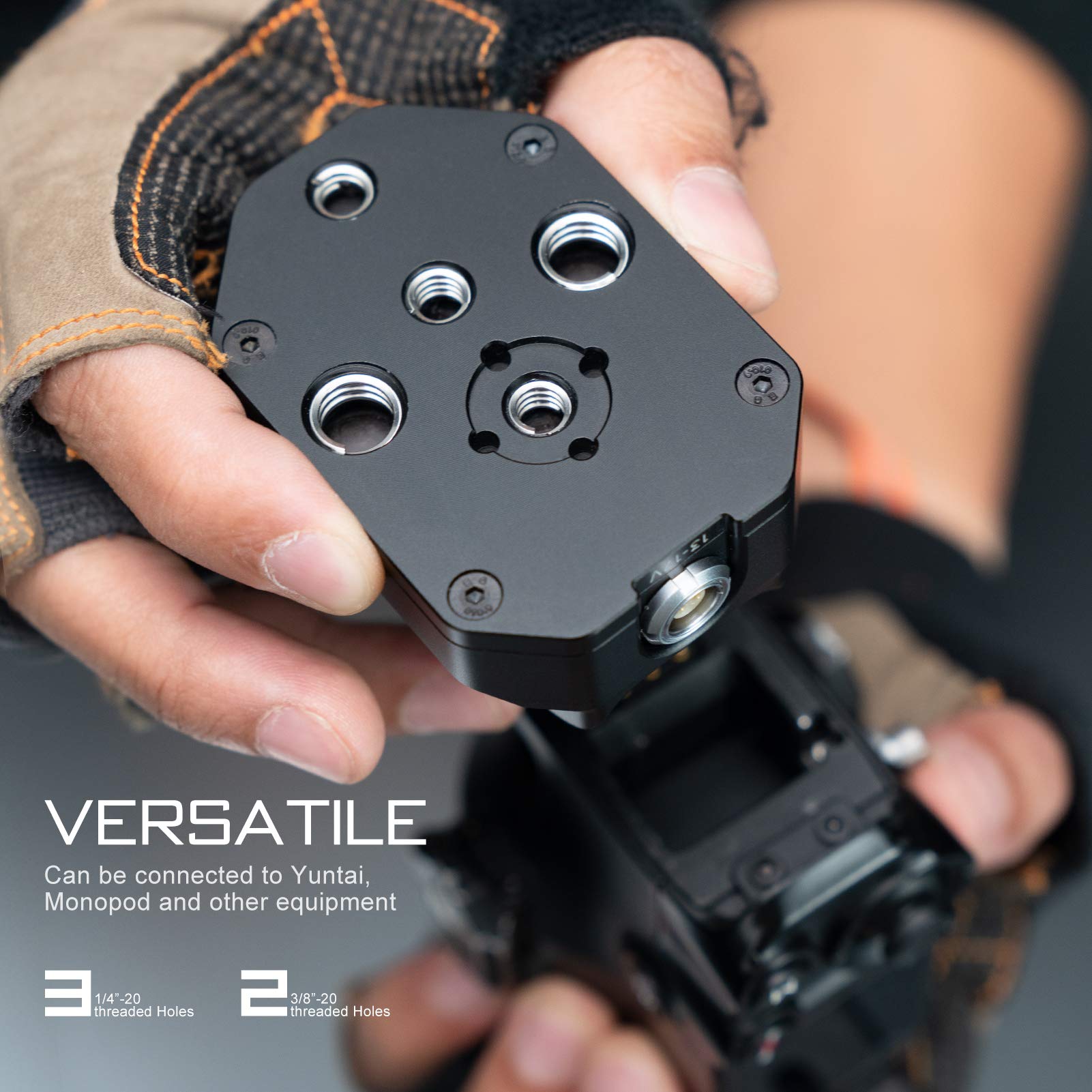 TILTA Plaque de Base d'alimentation Compatible avec Câble d'alimentation à Cardan RS 2 Ronin-S 2, Solution d'alimentation Externe pour Accessoires de Caméra RS2 TGA-PBP