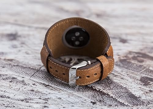 Miniatura 6 de VENOULT Genuine Leather Cuff Band fits Apple Watch Band 49mm - 38mm for Watch Series 11-1, Man or Women 45mm, 44mm, 41mm, 40mm, Full Grain Bull