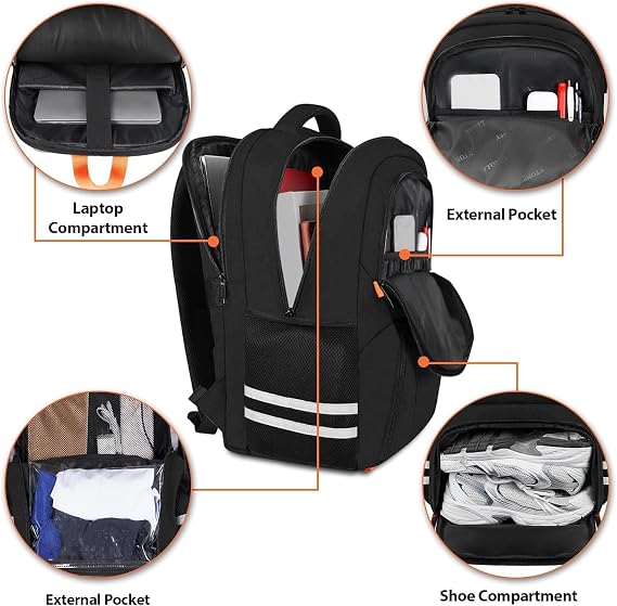 Ytonet Gym Backpack for Men Women, Travel Sports Bag with Shoe Compartment