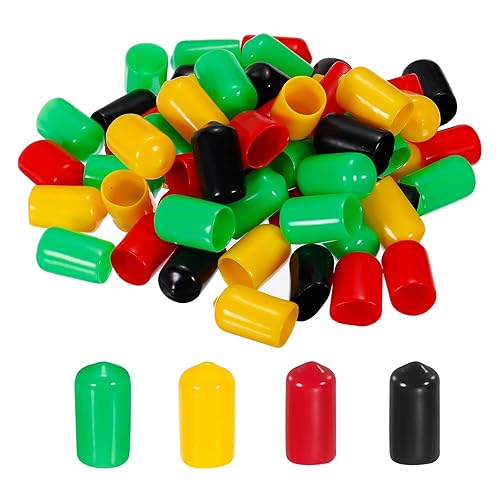 MECCANIXITY 100 tapas de goma de 12 pulgada (0.472 in), surtido de tapas de rosca de vinilo de PVC, tapas redondas de alambre para perno de