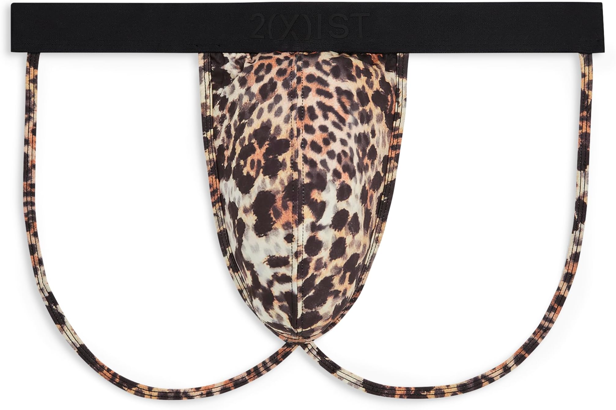 2(X)ISTMens Sliq Jock Strap, Mixed Leopard, X-Large US