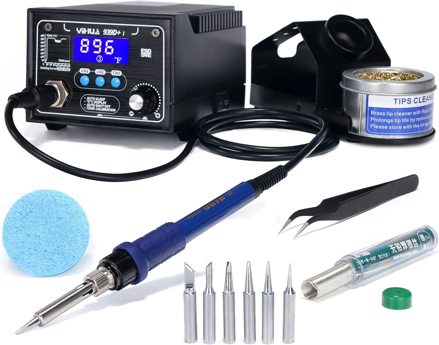 YIHUA 939D+ I Soldering Station, Upgraded, 75 Watt Equivalent with 3