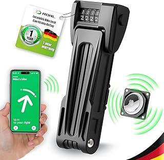 RBRL Bicycle Lock Folding Lock with Bracket for Installing the AirTag 90 cm Long Bicycle Lock High Security Combination Lock for E-Bike, MTB & Road Bike