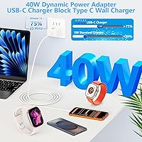 Vista 5 de [Apple MFi Certified] iPhone 17 Charger Fast Charging, LANWK 2Pack 40W USB-C Charger Block Dynamic Power Adapter Type C Wall Charger with 6FT Type-C