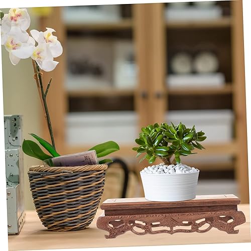 Miniatura 8 de Happyyami 5pcs grape vines plant stand wooden small plant dish rack indoor plant wooden frame houseplant pots rectangle flower vase bracket wooden