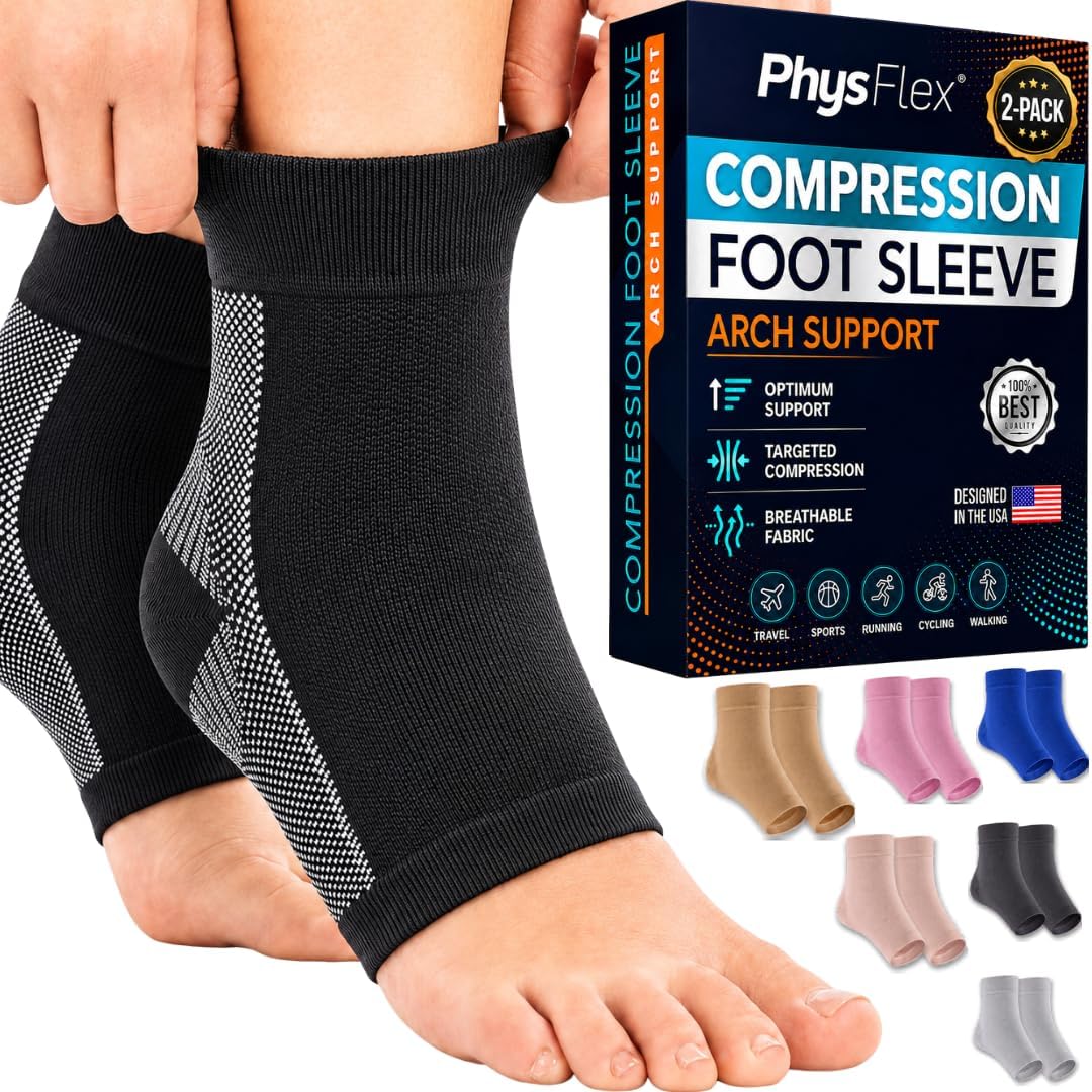 Ankle Brace Socks - Ankle Compression Sleeve - Foot Brace for Women & Men - Tendonitis & Arthritis Ankle Support Sports Running, Plantar Fasciitis Relief & Stabilizing Ankle Wrap