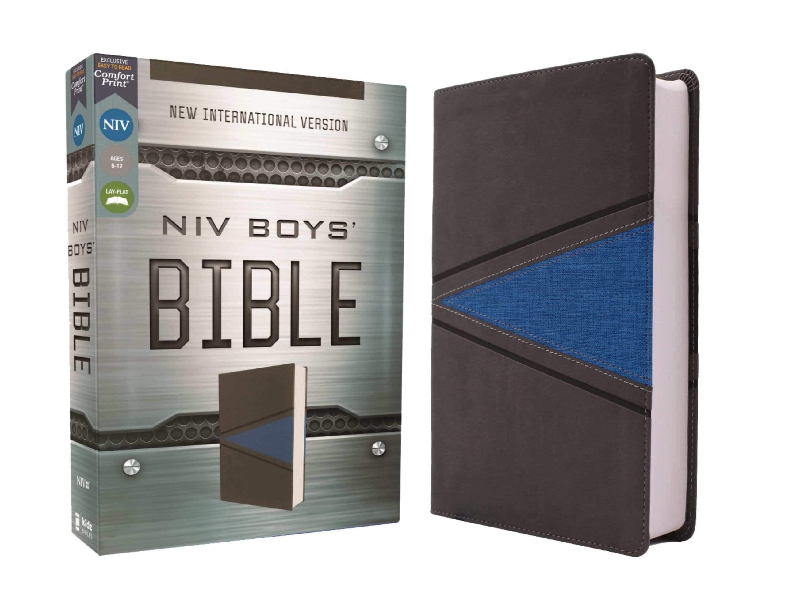 NIV, Boys' Bible, Leathersoft, Gray/Blue, Comfort Print