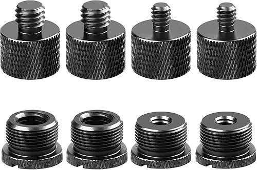 Juego de adaptadores de soporte de micrófono, 8 adaptadores de rosca de micrófono, 58 hembra a 38 macho y 38 hembra a 58 macho, 58 hembra a 14 macho