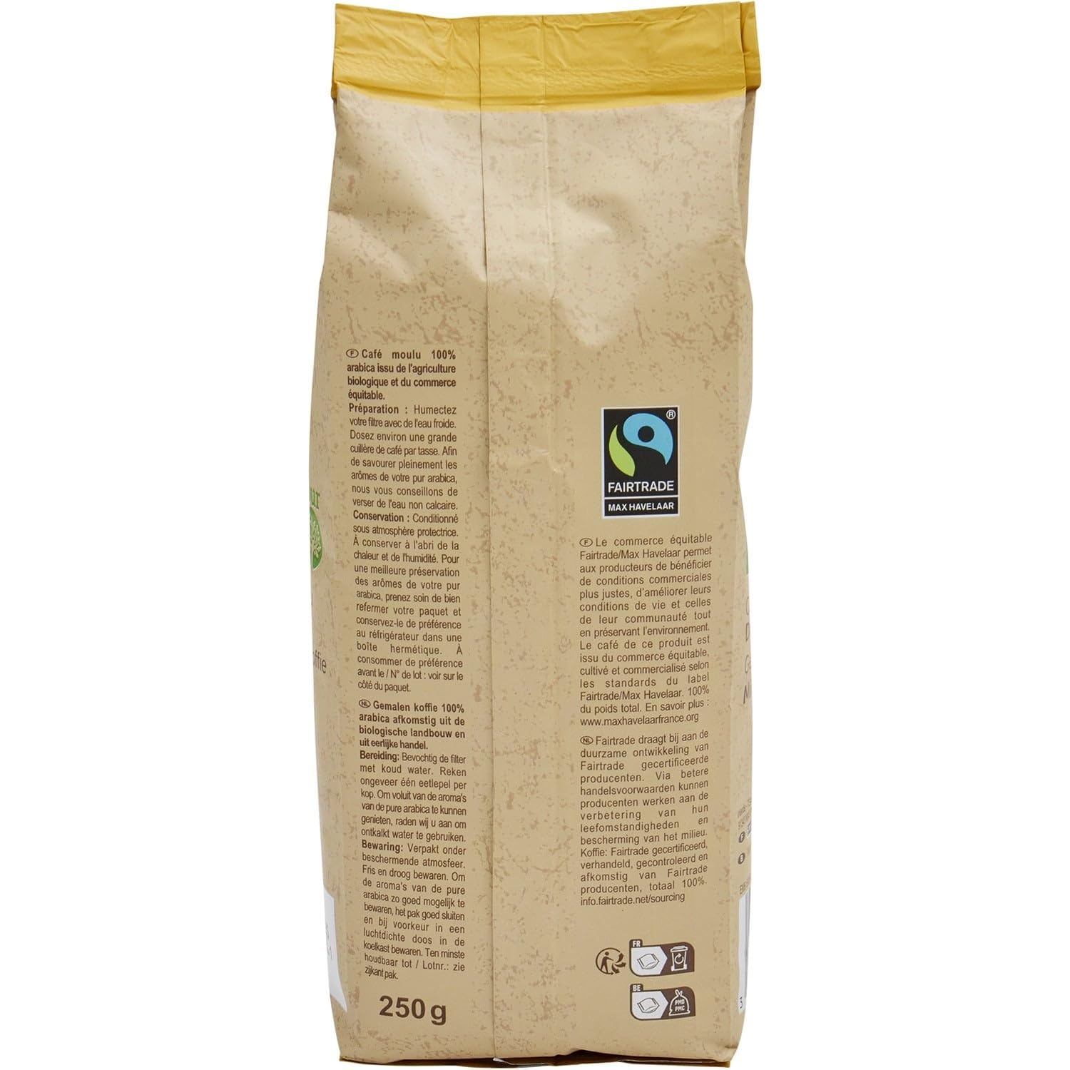 Savourez un café doux et équitable au quotidien avec CARREFOUR BIO Café Moulu 100% Arabica Doux Bio, Sachet de 250g - Lot de 3