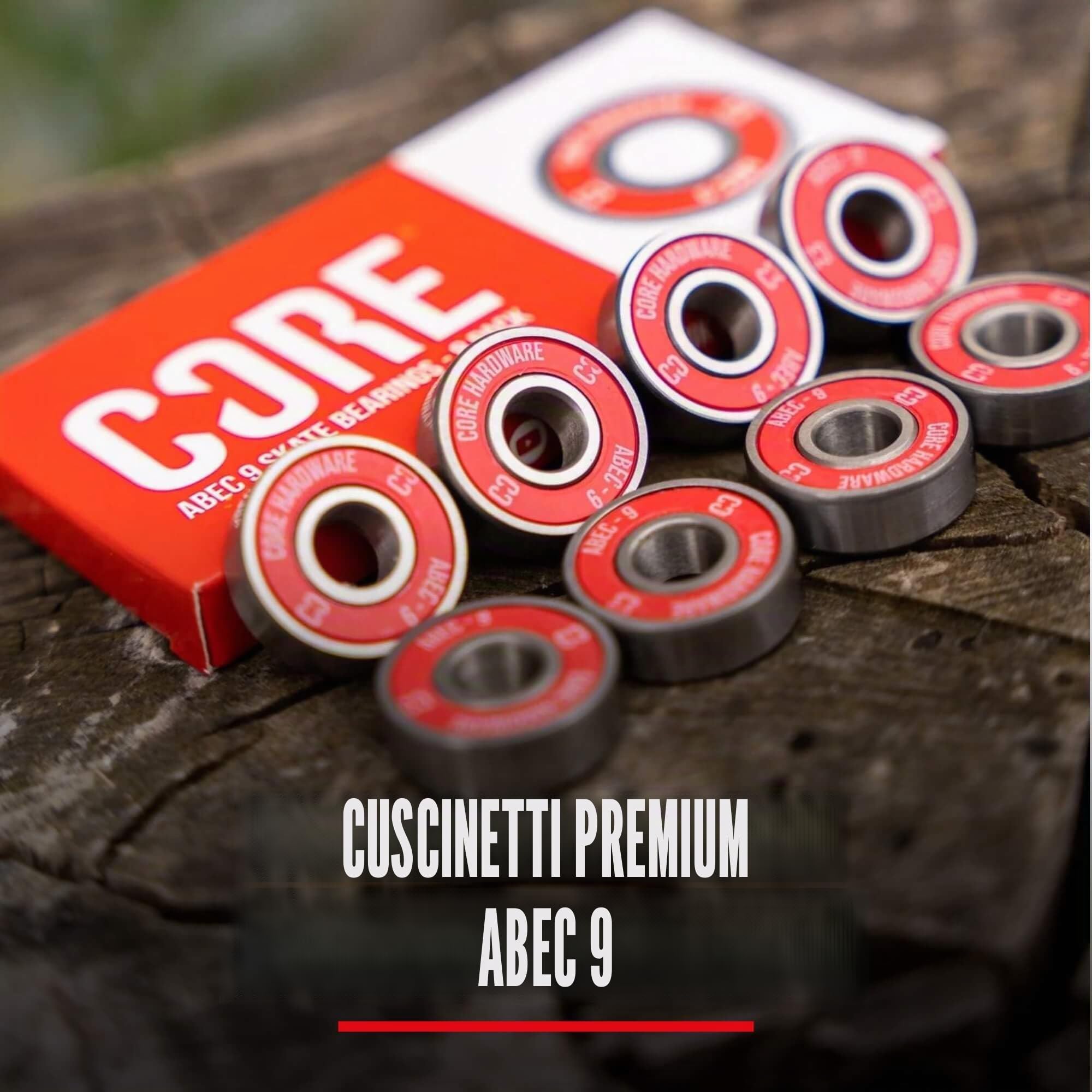 CORE ABEC 9 - Cuscinetti per skateboard, scooter e pattini, confezione da 8