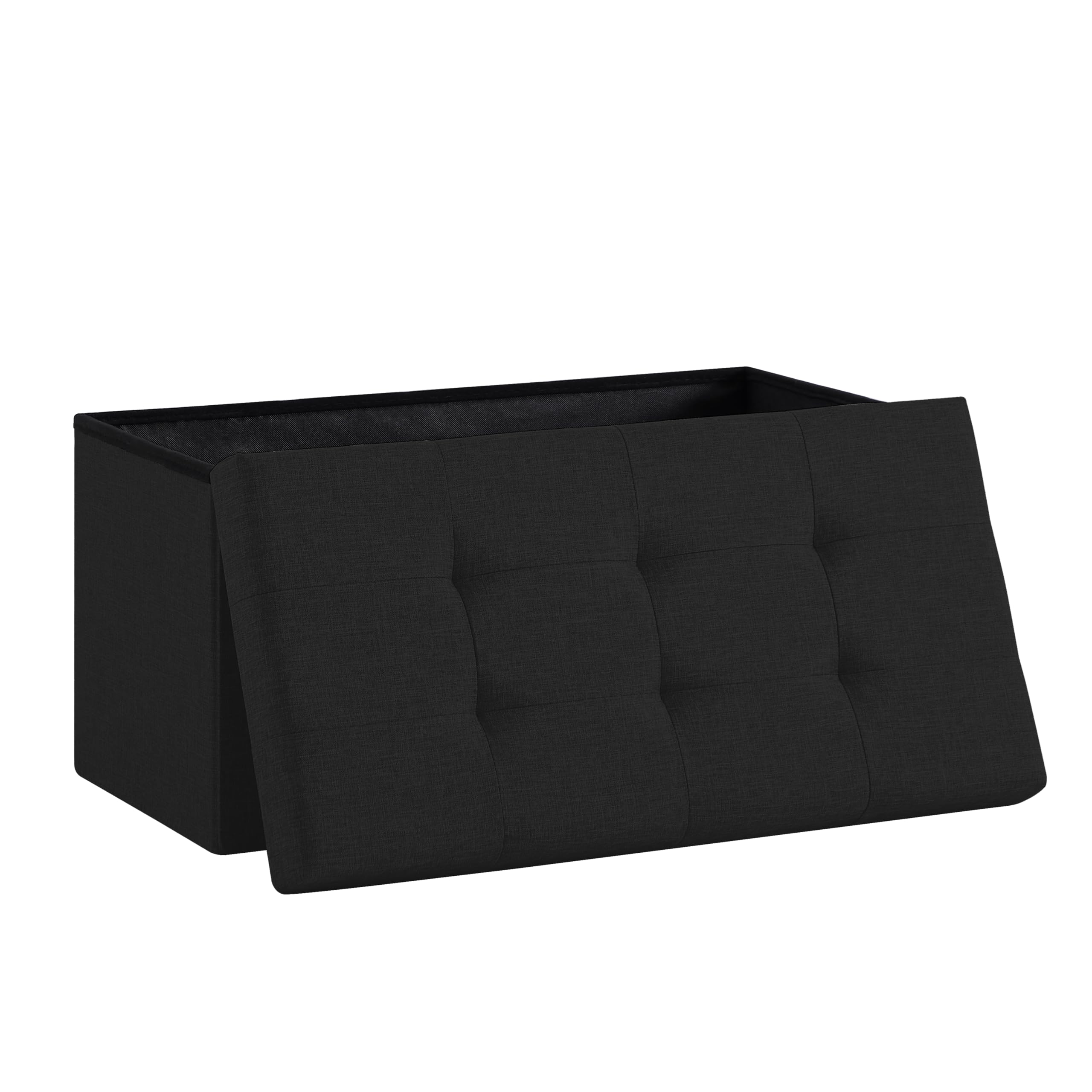 Zedelmaier Sitzbank mit Stauraum Sitzhocker faltbar belastbar bis 300 kg 76 x 38 x 38 cm (Dunkles Schwarz)