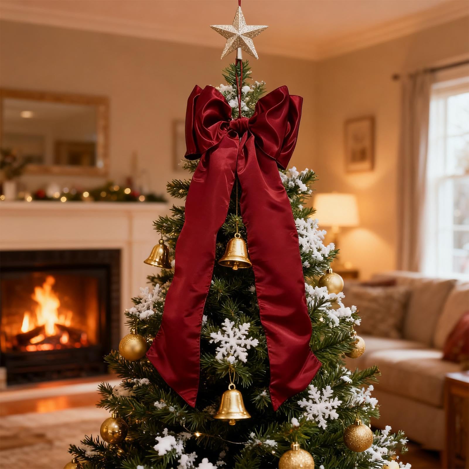 Lazos Para Árbol De Navidad Rojos Decoración Del Hogar