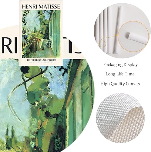 Miniatura 6 de Henri Matisse - Lienzo decorativo para pared, paisaje abstracto verde, póster de Henri Matisse Windows, impresiones de Henri Matisse verde, arte de