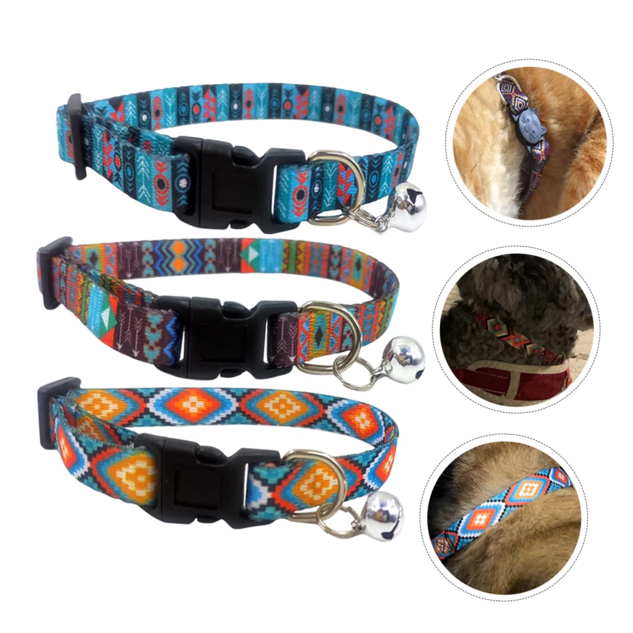 minkissy Lot de 12 Colliers décoratifs pour Chaton - Collier d'extérieur pour Chat - Collier pour Chat - Cloches pour Chiens de Taille - Résistant à l'usure - Collier en Polyester avec