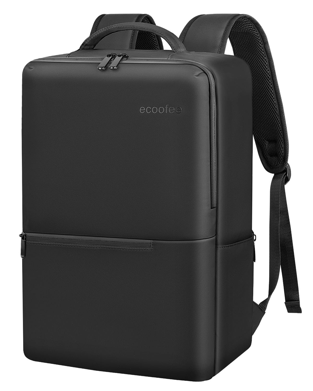 [ecoofee] ビジネスリュック メンズ 防水 15.6インチ PCリュック 止水ファスナー 軽量 リックサックメンズ 大容量 A4収納可 通勤 バックパック 薄型 高校生 通学 出張 旅行 黒 防災 男女兼用 黒商品画像