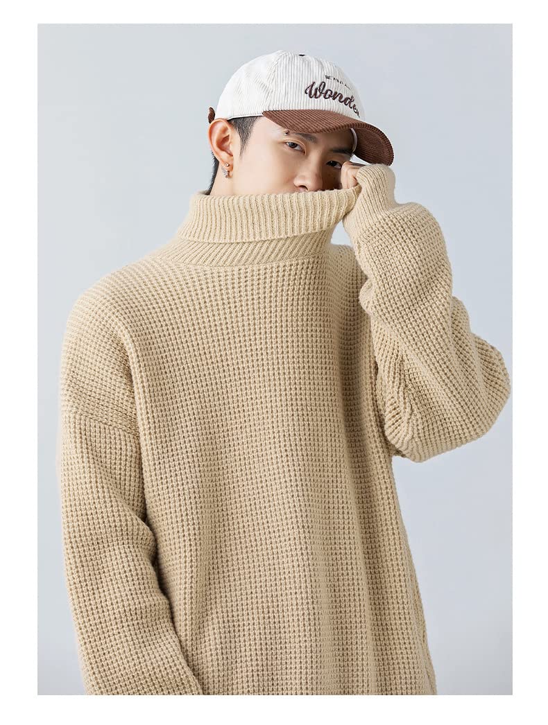 Maglione Sighificatore di Dolcevita alla Moda per Uomini E Donne Alenta E Versatile per Uomini E Donne-Apricot,L