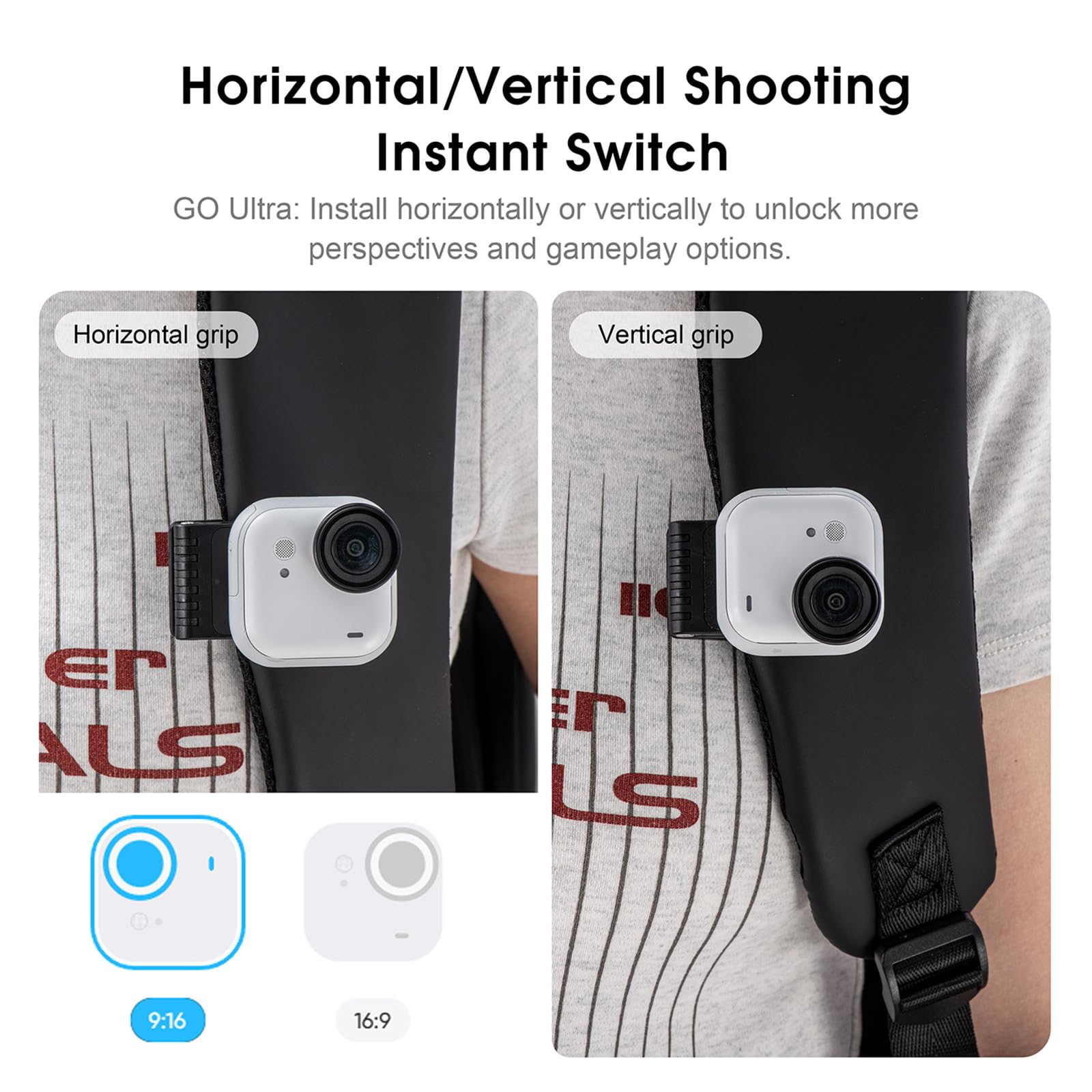Magnetische Rucksack-Halterung Für Insta360 Go Ultra – 225° Verstellbar, Horizontal/vertikal, Quick-Release