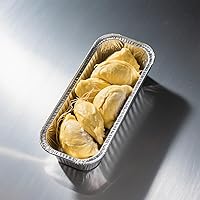 Vista 5 de MANCHAP Paquete de 100 bandejas de papel de aluminio para hornear pan, bandejas de papel de aluminio de 8.6 x 4.5 x 2.4 pulgadas para almacenamiento