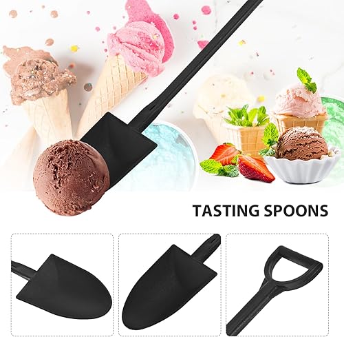 Miniatura 9 de HEALLILY 100 cucharas desechables de plástico para pala, mini helado pudín de yogur, cucharas de postres de plástico para familia o fiesta