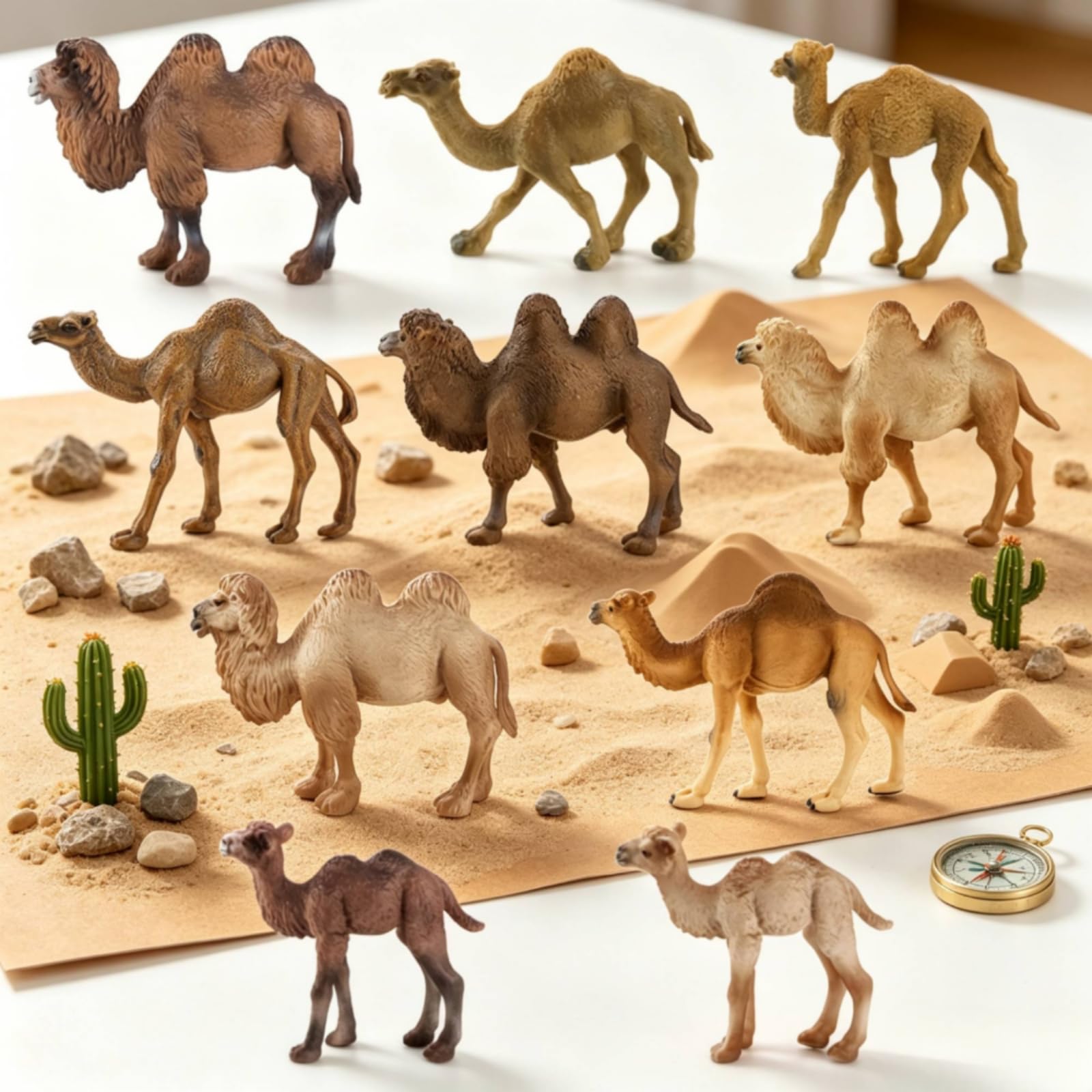 Colcolo Figurina Cammello Figurina Dromedario Miniatura Modello Animale Scultura Realistica in PVC Solido Del Accurati Adatta