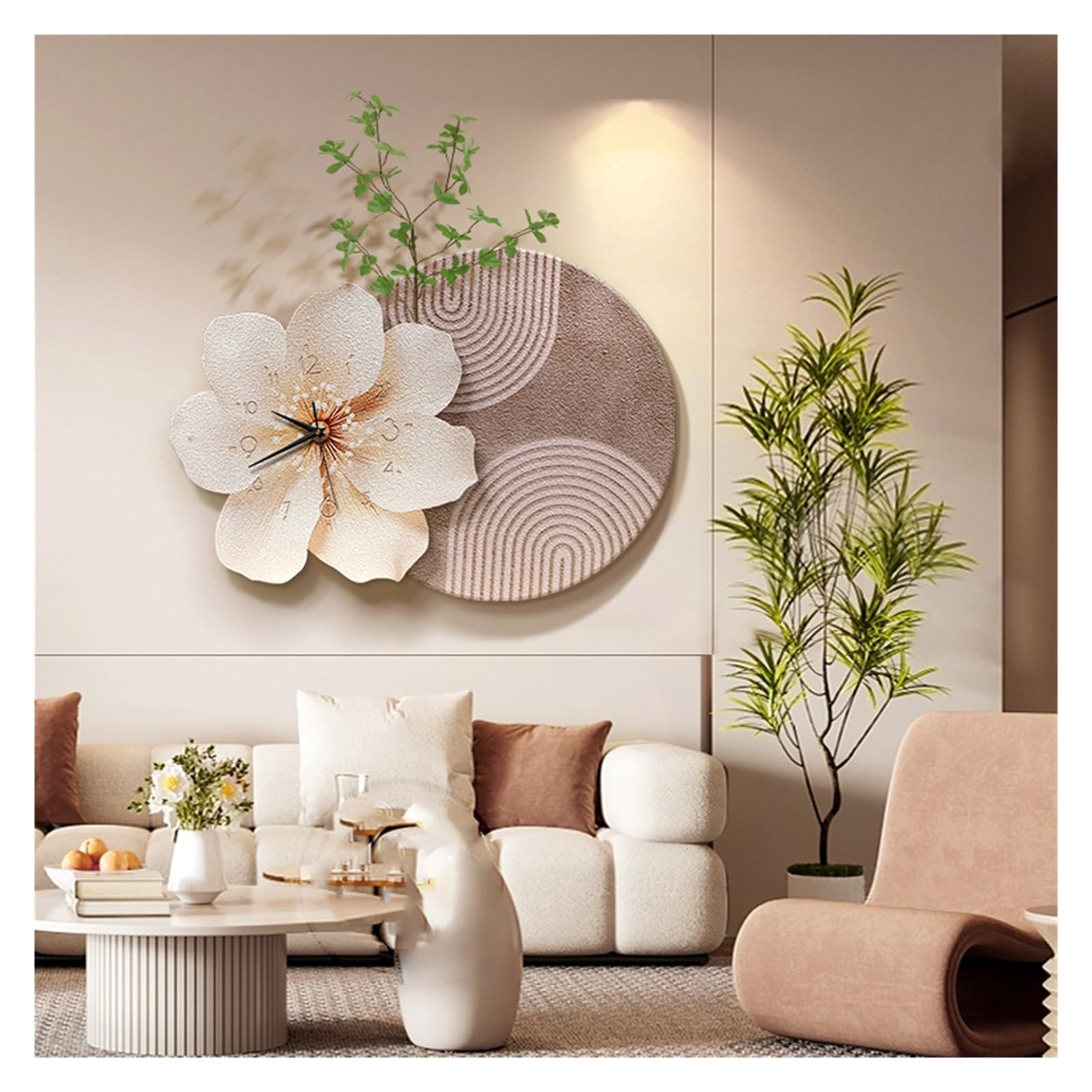 Horloges murales décoratives pour salon : créez une ambiance moderne et zen avec cette fleur 3D