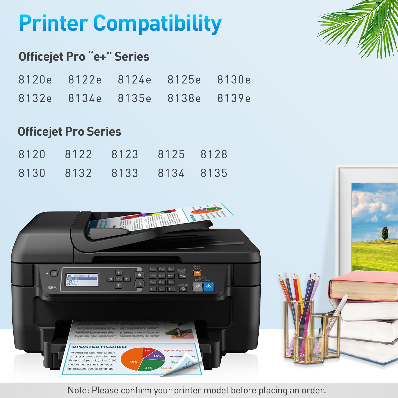 Cartucce d'inchiostro 924 compatibili con HP 924 per OfficeJet Pro 8122e 8120e 8120 8132e 8124e 8125e 8130e 8134e 8135e 8138e 8139e 8122 8123 8125 8128 8133 0 8133. 2 8133 8134 8135 (senza