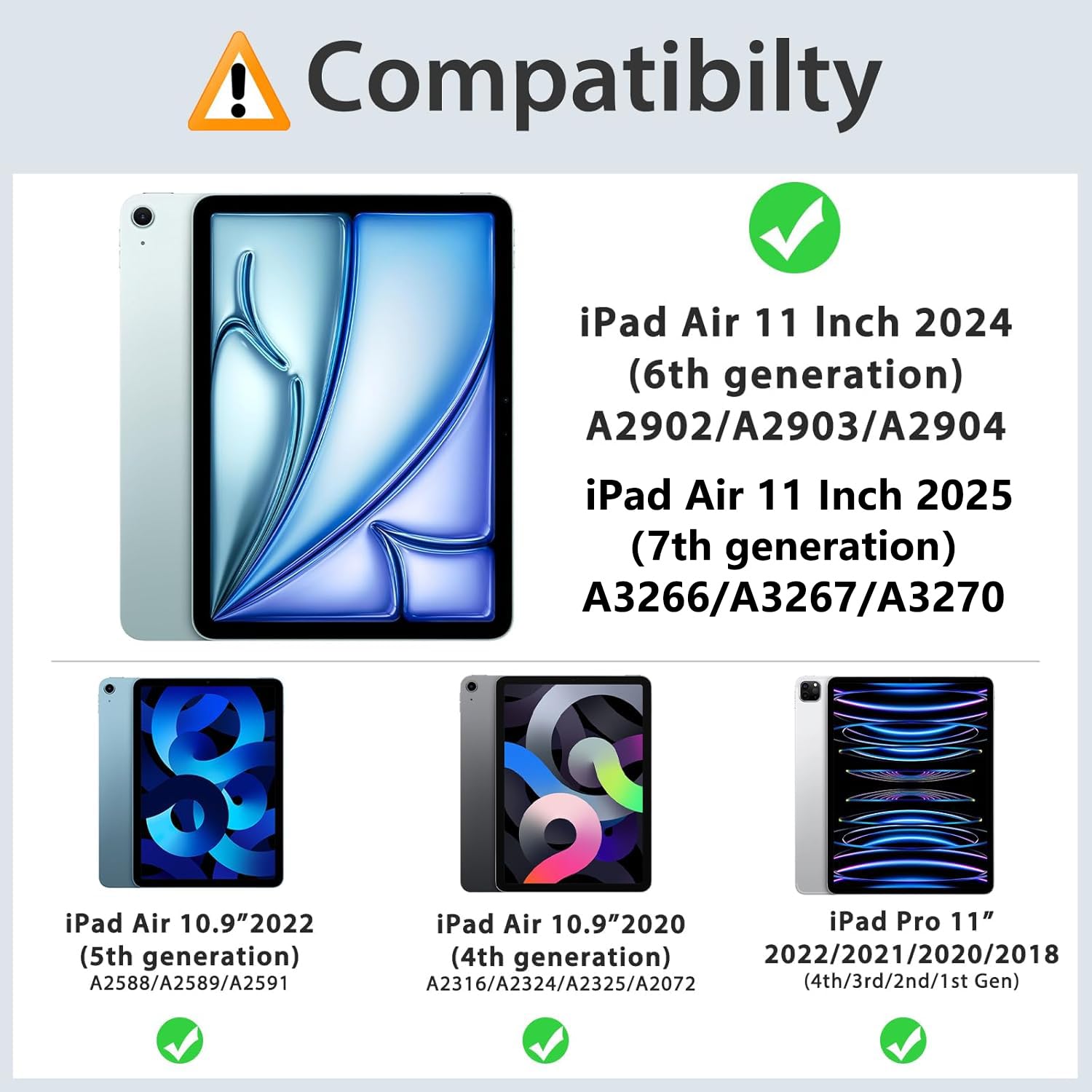Mignova Heavy Duty Rugged Case For IPad Pro 11 & IPad Air 10.9" (4th/5th/6th Gen, 2020-2024)